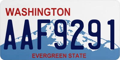 WA license plate AAF9291