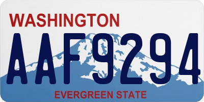 WA license plate AAF9294