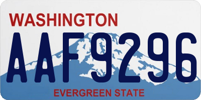 WA license plate AAF9296