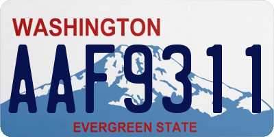WA license plate AAF9311