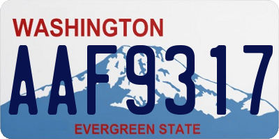 WA license plate AAF9317