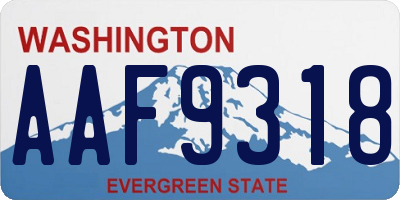 WA license plate AAF9318