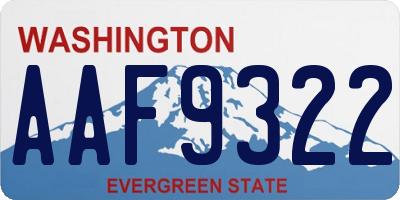 WA license plate AAF9322