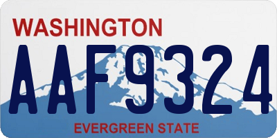 WA license plate AAF9324