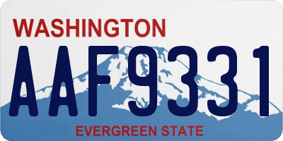 WA license plate AAF9331