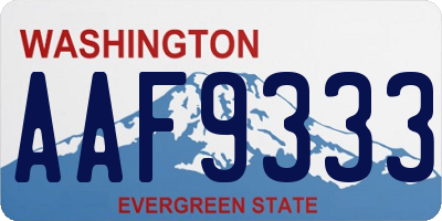 WA license plate AAF9333