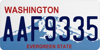 WA license plate AAF9335