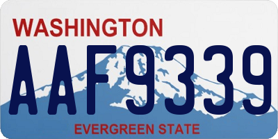 WA license plate AAF9339