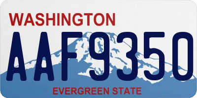 WA license plate AAF9350