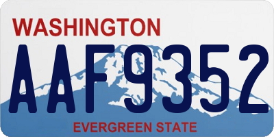 WA license plate AAF9352