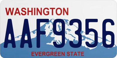 WA license plate AAF9356