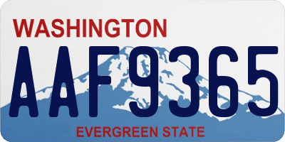 WA license plate AAF9365