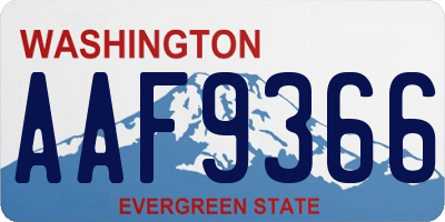 WA license plate AAF9366