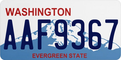 WA license plate AAF9367