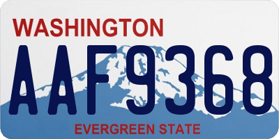 WA license plate AAF9368