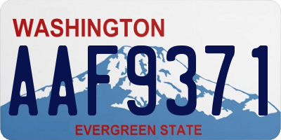 WA license plate AAF9371
