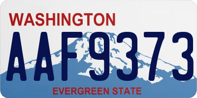 WA license plate AAF9373