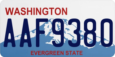 WA license plate AAF9380
