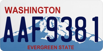 WA license plate AAF9381