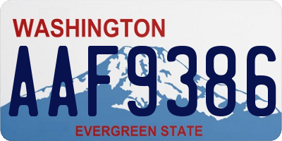 WA license plate AAF9386