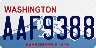 WA license plate AAF9388