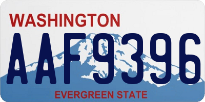 WA license plate AAF9396