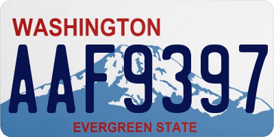 WA license plate AAF9397