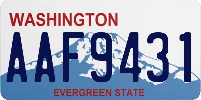 WA license plate AAF9431