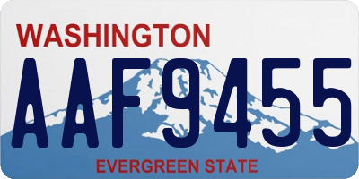 WA license plate AAF9455