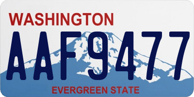 WA license plate AAF9477