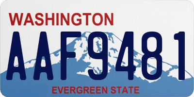 WA license plate AAF9481