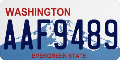 WA license plate AAF9489