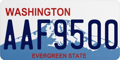 WA license plate AAF9500