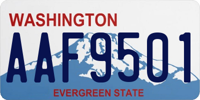 WA license plate AAF9501