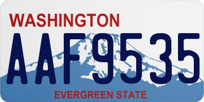 WA license plate AAF9535