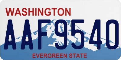 WA license plate AAF9540