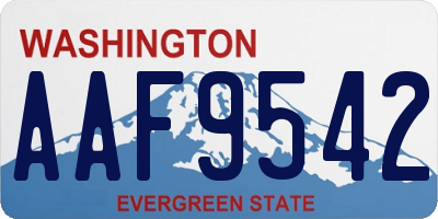 WA license plate AAF9542