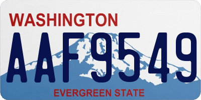 WA license plate AAF9549