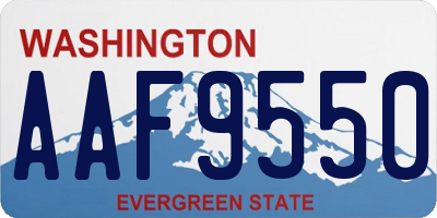 WA license plate AAF9550