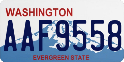 WA license plate AAF9558