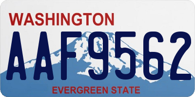 WA license plate AAF9562