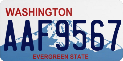 WA license plate AAF9567