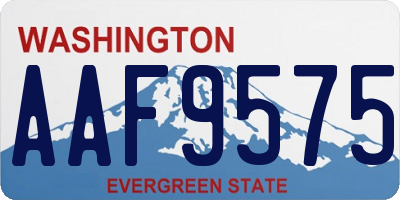 WA license plate AAF9575