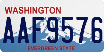 WA license plate AAF9576