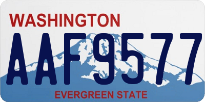 WA license plate AAF9577