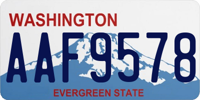 WA license plate AAF9578