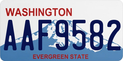 WA license plate AAF9582