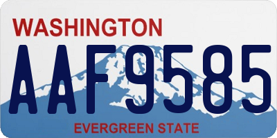 WA license plate AAF9585