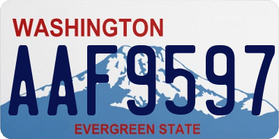 WA license plate AAF9597