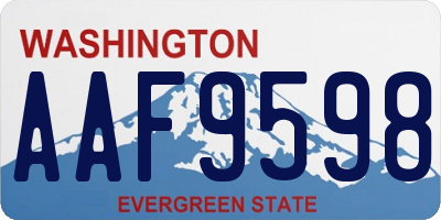 WA license plate AAF9598